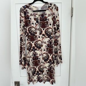 Venus Multi Color Key Hole Dress (size Large)